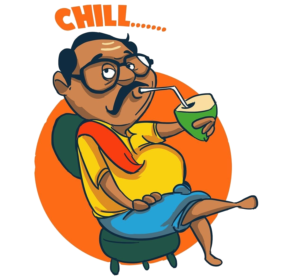 Chill uncle with coconut