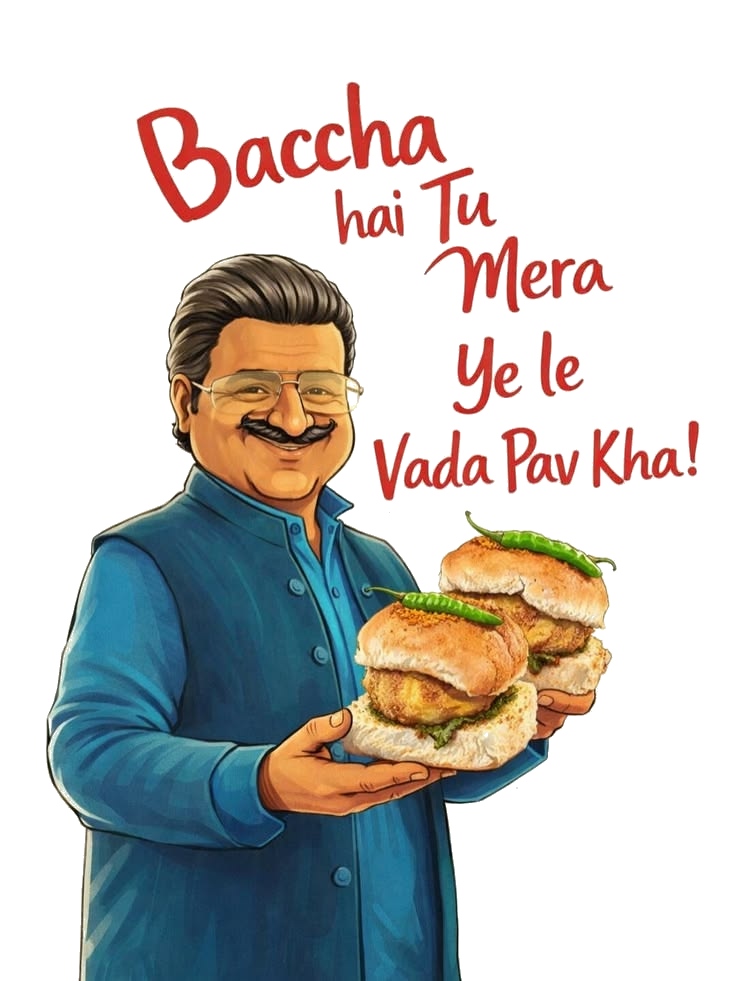 Baccha hai tu mera, ye le vada pav kha